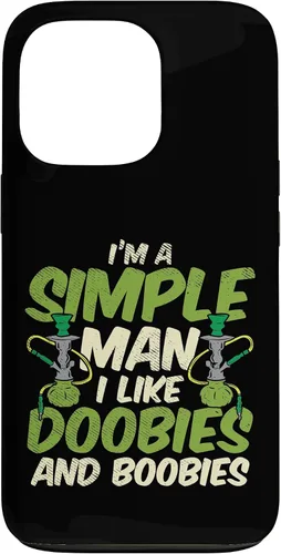 Vista 10 de iPhone 16 Simple Man Doobies Boobies Weed Cannabis 420 Stoner Men Estuche de regalo