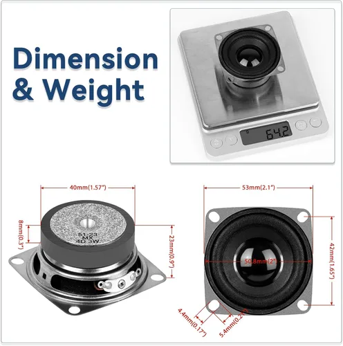 Vista 3 de MakerHawk 2 "4 ohmios 3W gama completa altavoz de audio estéreo Woofer altavoz para Arduino (4pcs)