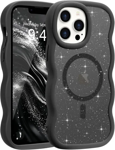 Vista 17 de Pepmune - Funda para iPhone 12 Pro Max con marco ondulado y estructura rígida, color mate claro, cubierta trasera unisex, compatible con Magsafe