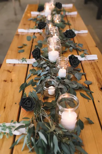 Vista 5 de Cabezas de rosas artificiales, 100 rosas falsas negras, cabezas de rosas artificiales de espuma para ramos de boda, centros de mesa, arreglos
