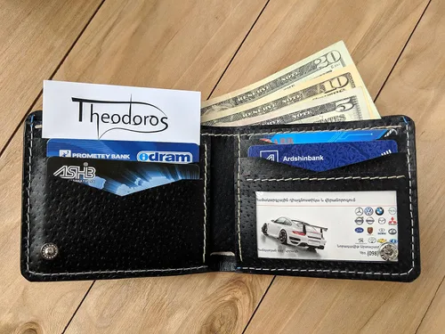 Vista 3 de Men's 3D Genuine Leather Wallet, Hand-Carved, Hand-Painted, Leather Carving, Custom wallet, Personalized wallet, Joker, Laugh HA HA HA, Smile, Face