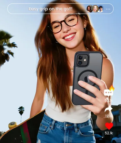 Vista 8 de FNTCASE Funda para iPhone 13 Mini: para iPhone 12 Mini [compatible con Magsafe] Funda magnética translúcida mate para teléfono, protección contra
