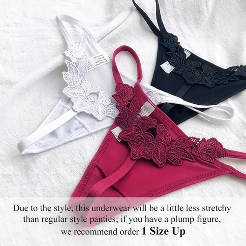 Vista 5 de Tanga floral para mujer, ropa interior elástica de talle bajo con espalda en T, 4