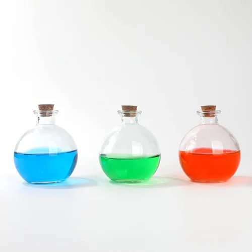 Vista 4 de Magic Season Botellas de vidrio decorativas con tapones de corcho - Botellas de poción de 8.8 fl oz (6 piezas)