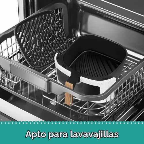 Vista 6 de Freidora de aire digital de 5.8 cuartos de galón con ventana, freidora de aire de tamaño familiar grande, 1500 W de alta potencia, 6 funciones