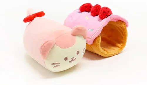 Vista 5 de Anirollz Roll Cake Kittiroll - Almohada de peluche, gatito kawaii, 6 pulgadas