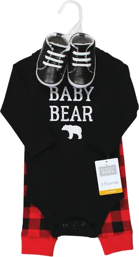Vista 2 de Hudson Baby Conjunto de pañales, pantalones y zapatos de algodón para bebé
