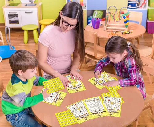 Vista 7 de FLYAB Juego de bingo bíblico para niños y adultos, tarjetas de bingo Amarillo