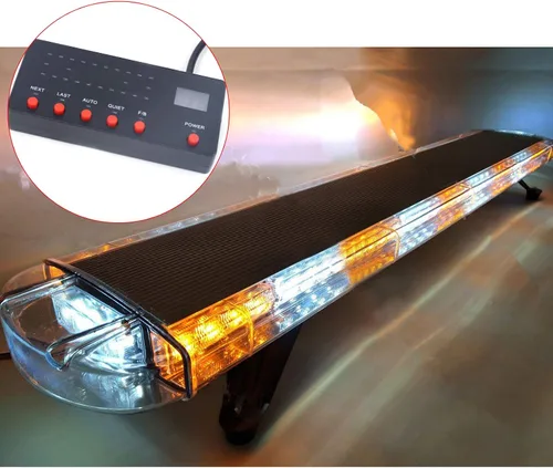 Vista 6 de Luz estroboscópica de emergencia de 51 pulgadas, 21 modos intermitentes, tira estroboscópica de 96 LED con interruptor de pantalla digital, barras