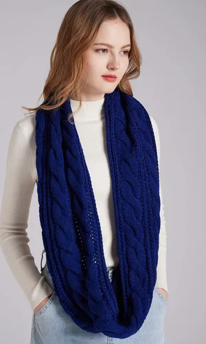 Vista 5 de NEOSAN Bufanda espesor para mujer tejido acanalado invierno ciclo círculo infinito
