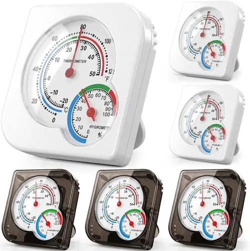 Vista 9 de Kathfly 4 piezas de termómetro interior y medidor de humedad para interiores, mini termómetro higrómetro temperatura y humedad medidor