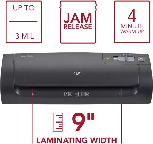 Vista 3 de Laminadora térmica Swingline GBC Fusion 264 galones, 12 pulgadas, 5 minutos de precalentamiento, 3 Mil (5 Mil hasta 4 x 6 pulgadas) (1703073), Negro