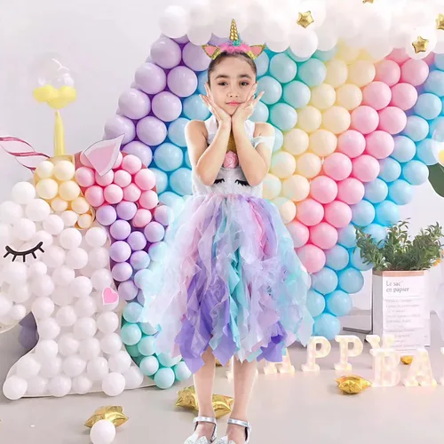 Vista 6 de Little Funny Unicorn Dress for Girls Sequin Unicorn Tutu Dress Rainbow Unicorn Costume for Christmas Birthday Party
