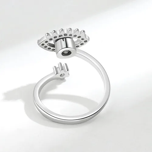 Vista 60 de Anillo de plata 925, anillos de plata ajustables para mujer, anillos de pulgar abiertos, anillos de circonio, anillos ajustables, anillos abiertos