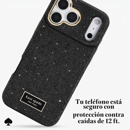 Vista 3 de kate spade new york Funda para iPhone 18 Pro - Crystal Pave Nightfall