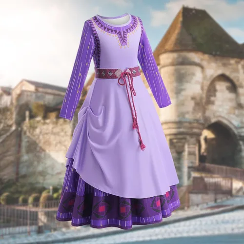 Vista 3 de CIYTI Wish Asha - Disfraz de Asha para niñas pequeñas, vestido Asha para fiesta de Halloween con accesorios