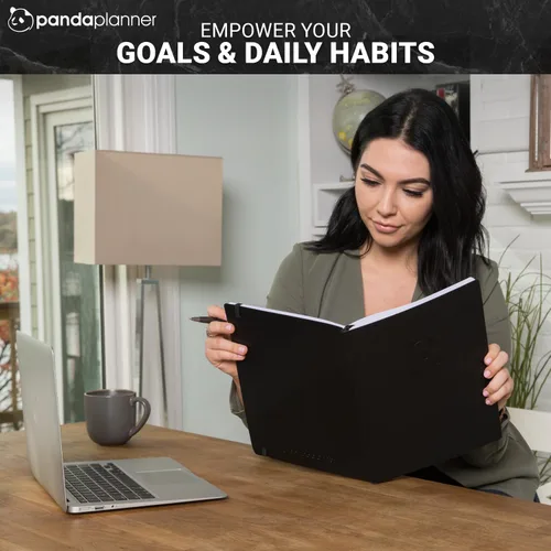 Vista 9 de Panda Planner Agenda semanal 2025-2026, sin fecha, para oficina, escuela y hogar, cuaderno organizador de cuero vegano suave de 8 x 11 pulgadas