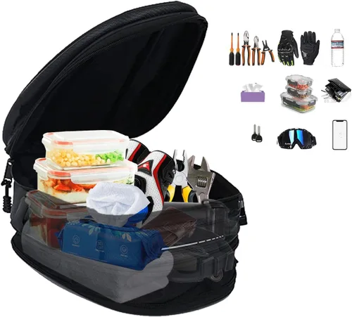 Vista 2 de Bolsa de cola para motocicleta E-riding, alforjas para motocicleta, mochila impermeable para asiento trasero, maleta de equipaje multifuncional