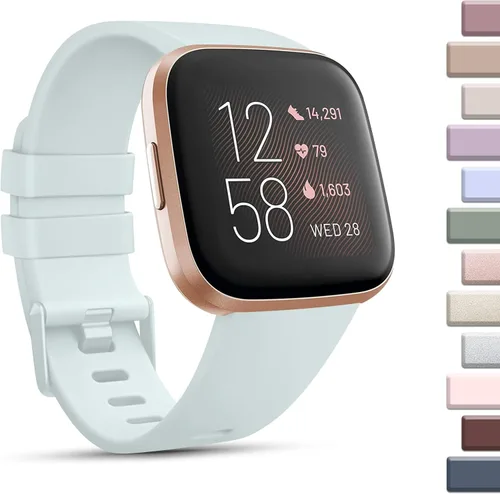 Vista 15 de Paquete de 8 correas deportivas compatibles con Fitbit Versa 2, correas de repuesto clásicas de silicona suave para reloj inteligente Fitbit Versa 2