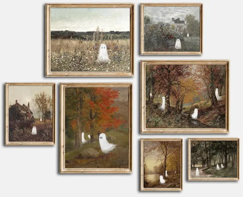 Vista 12 de Kizbok Juego de 9 carteles divertidos de gato negro, impresiones artísticas de pared de gato negro vintage de Monet Matisse Van Gogh, gatos negros