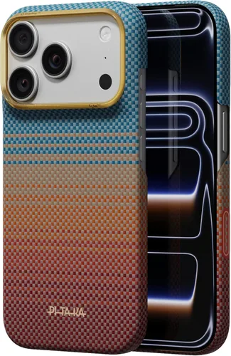 Vista 42 de pitaka Funda para iPhone Pro de 6.3" con sensación sin funda, azul abismo Abyss Blue (Argyle)