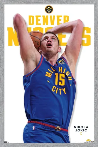 Vista 16 de Trends International NBA Denver Nuggets - Póster de pared Nikola Jokic Feature Series 23, 22.4 pulgadas de largo x 14.7 W, versión enmarcada