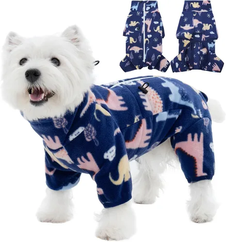 Vista 12 de ROZKITCH Abrigo térmico de invierno para perro, pijama de forro polar suave, resistente al viento, chaqueta cálida para clima frío, chaleco