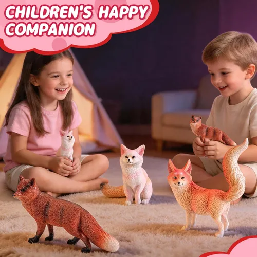 Vista 5 de Figura de zorro rojo, juguetes de animales, accesorios de jardín de hadas
