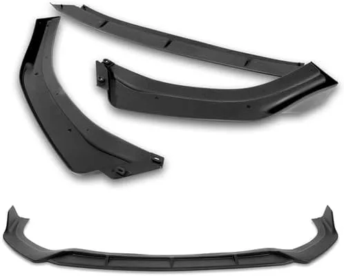Vista 4 de 3 piezas ABS estilo STP parachoques delantero alerón divisor lateral kit de protección compatible con Kia Forte Koup 2DR Coupe 2014-2016, 2015