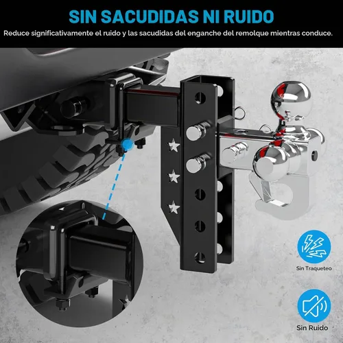 Vista 4 de Enganche de remolque de camión ajustable para receptor de 2 pulgadas