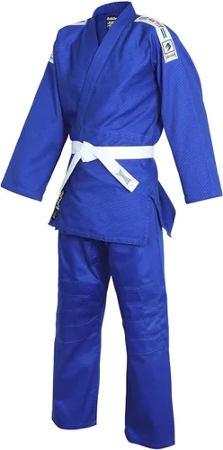 Vista 4 de Judo Gi Black Tiger Judo Uniforms Gi M/O Premium Quality Cotton Grain Cloth 450GRM, con cinturones gratis Azul
