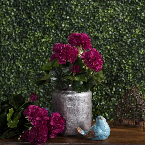 Vista 3 de Vickerman Arbusto artificial de geranio morado de 15.25 pulgadas de largo, decoración floral sintética de alta calidad para bodas o arreglos