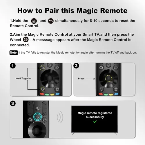 Vista 3 de Magic Remote para LG-TV, para Magic MR20/21/22/23/24GA con función de voz y puntero, compatible con control remoto LG 2019-2024 UHD OLED QNED