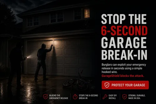 Vista 2 de Garage Shield GS100 Protector de seguridad para puertas de cocheras - Proteja su cochera y su casa de ladrones