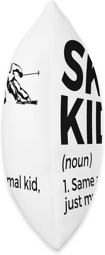 Vista 2 de Ski Funny Skiing Apparel Kid Definition - Divertida almohada de esquí para esquiadores, 16 x 16 pulgadas, multicolor