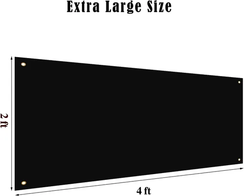 Vista 2 de Cartel grande de 2 pancartas grandes de tela Oxford de poliéster con cuerda para pared interior y exterior, letrero fácil de colgar, letrero de Negro