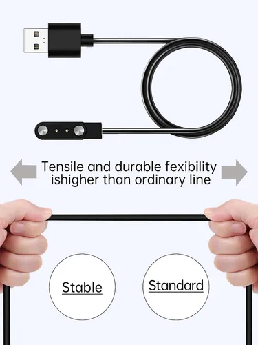 Vista 4 de Paquete de 2 cables de carga para relojes inteligentes IOWODO W60 para hombres y mujeres, cable de carga USB magnético compatible con cargador