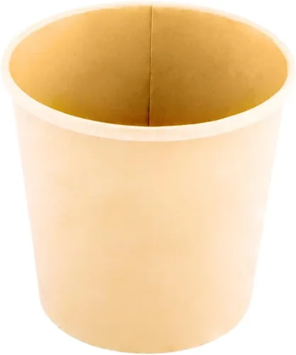 Vista 2 de Restaurantware Bio Tek - Recipientes de sopa de 4.5 x 4 pulgadas, 200 cuencos de sopa duraderos, desechables de papel marrón sostenible, tazas