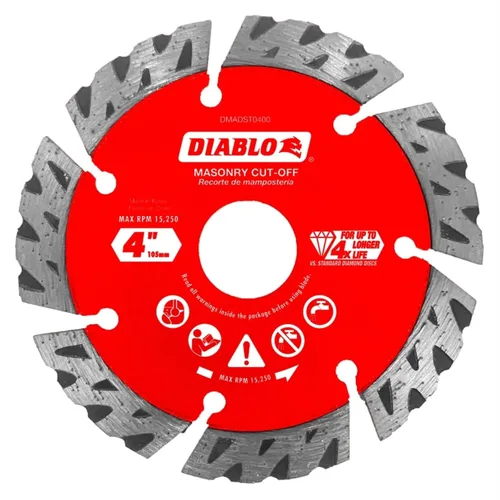 Vista 8 de Disco de corte de diamante Diablo X-Lock, corte turbo rápido y larga vida - Borde segmentado de 4-1/2" para mampostería, se ajusta a X-Lock y a