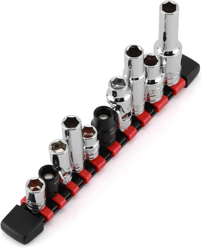 Vista 7 de MIXPOWER 5 piezas de enchufe de 1/4" de 6 puntos de tamaño único de 10 mm, juego de enchufes de 10 mm, enchufe magnético, junta universal, enchufe