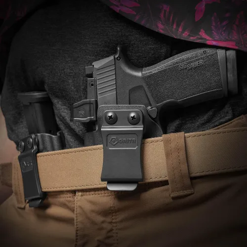 Vista 7 de GRITR IWB Kydex Right/Left Hand Sig Sauer P365-XMACRO Pistol Holster - Optic Cut, Concealment Claw, Open Bottom, 1.5" Belt Clip, Adjustable