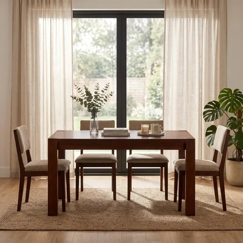 Vista 12 de NTC Block - Mesa de comedor moderna de 55 pulgadas, mesa rectangular para comedor, muebles de sala de estar, montaje sin esfuerzo, negro quemado