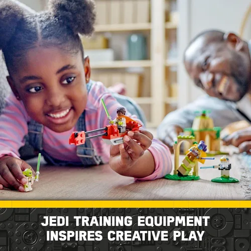 Vista 6 de LEGO Star Wars Aventuras del joven Jedi, templo Tenoo Jedi 75358 Juguete de construcción con figuras de Kai Brightstar y Yoda, juego de iniciación