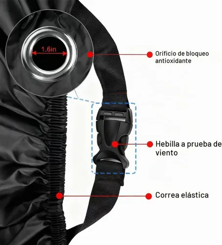 Vista 5 de Funda para motocicleta para todas las estaciones, calidad universal de clima, impermeable, protección solar al aire libre, refugio para scooter, a