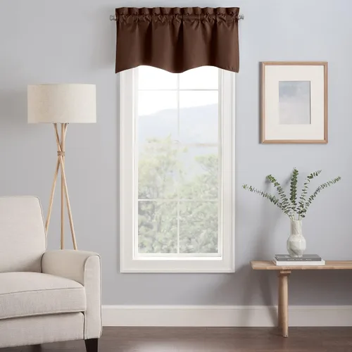 Vista 5 de Eclipse Kendall - Cortina de ventana con cenefa festoneada moderna con bolsillo para barra para cocina o baño, 42 x 18 pulgadas, alcachofa