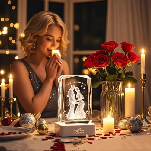 Vista 3 de LOJWRY Imagen 3D en cristal, foto de cristal 3D, regalos perfectos para mujeres, hombres, día del padre, día de la madre, Navidad, cumpleaños