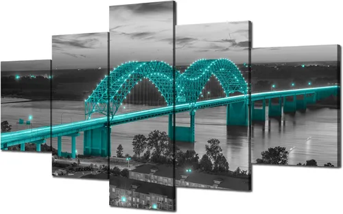 Vista 24 de Cawpom Arte de pared de Los Ángeles en blanco y negro, cuadro decorativo para pared, diseño de horizonte de Los Ángeles, póster de palmera, marco