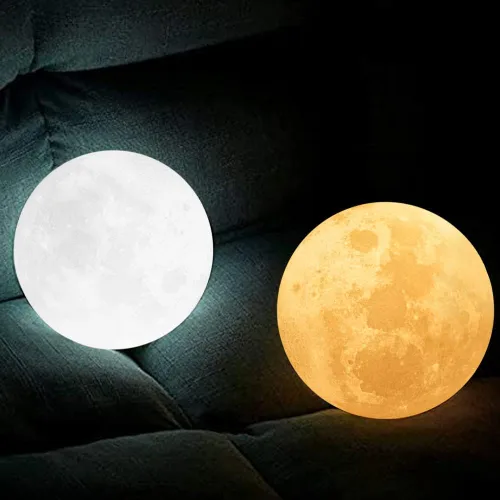 Vista 4 de K KENON Lámpara de luna 3D grabada para esposa, impresión 3D personalizada de 5.9 pulgadas, regalo de luz lunar para esposa, regalo de Navidad