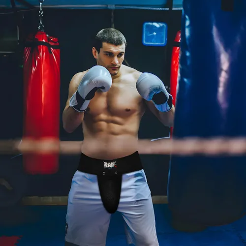 Vista 4 de RAD Protector de ingle para hombre – Copa protectora de MMA, boxeo, Muay Thai, artes marciales y kickboxing Soporte atlético ajustable con copa