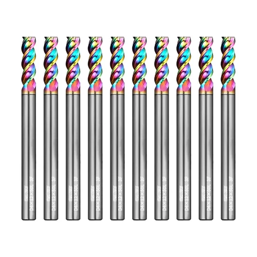Vista 27 de Juego de fresas de extremo cuadrado de carburo WEXWE Tools Serie DLC, revestimiento tipo diamante, fresa para aluminio, cobre, aleaciones
